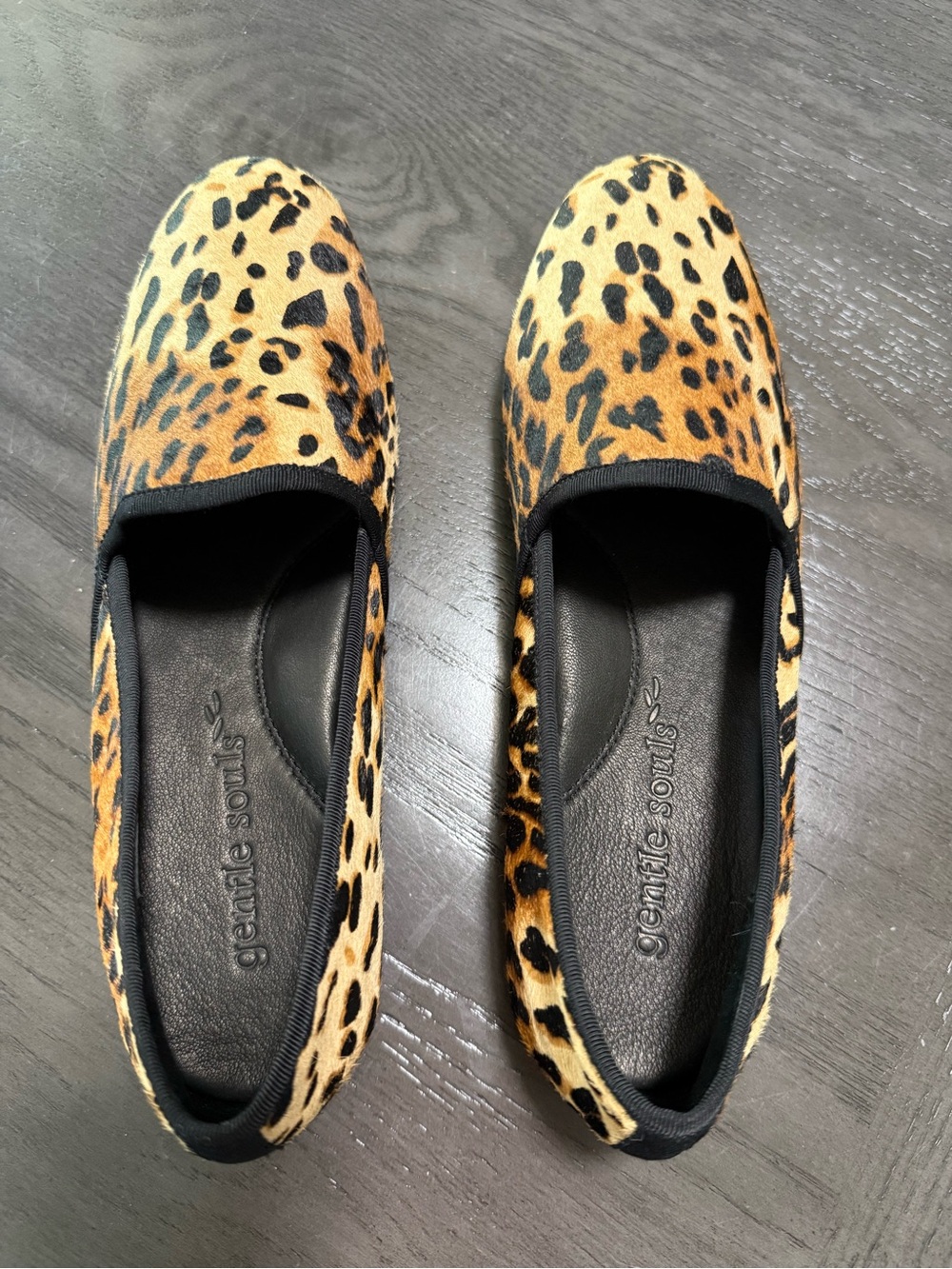Gentle Souls Bailey Leopard Calf Hair Loafers Flats Women’s US 10M Slip On EUC - Picture 4 of 11